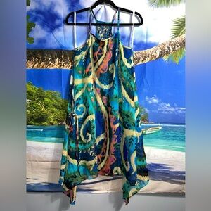 Bisou Bisou By Michele Bohbot Colorful Summer Dress Size 8